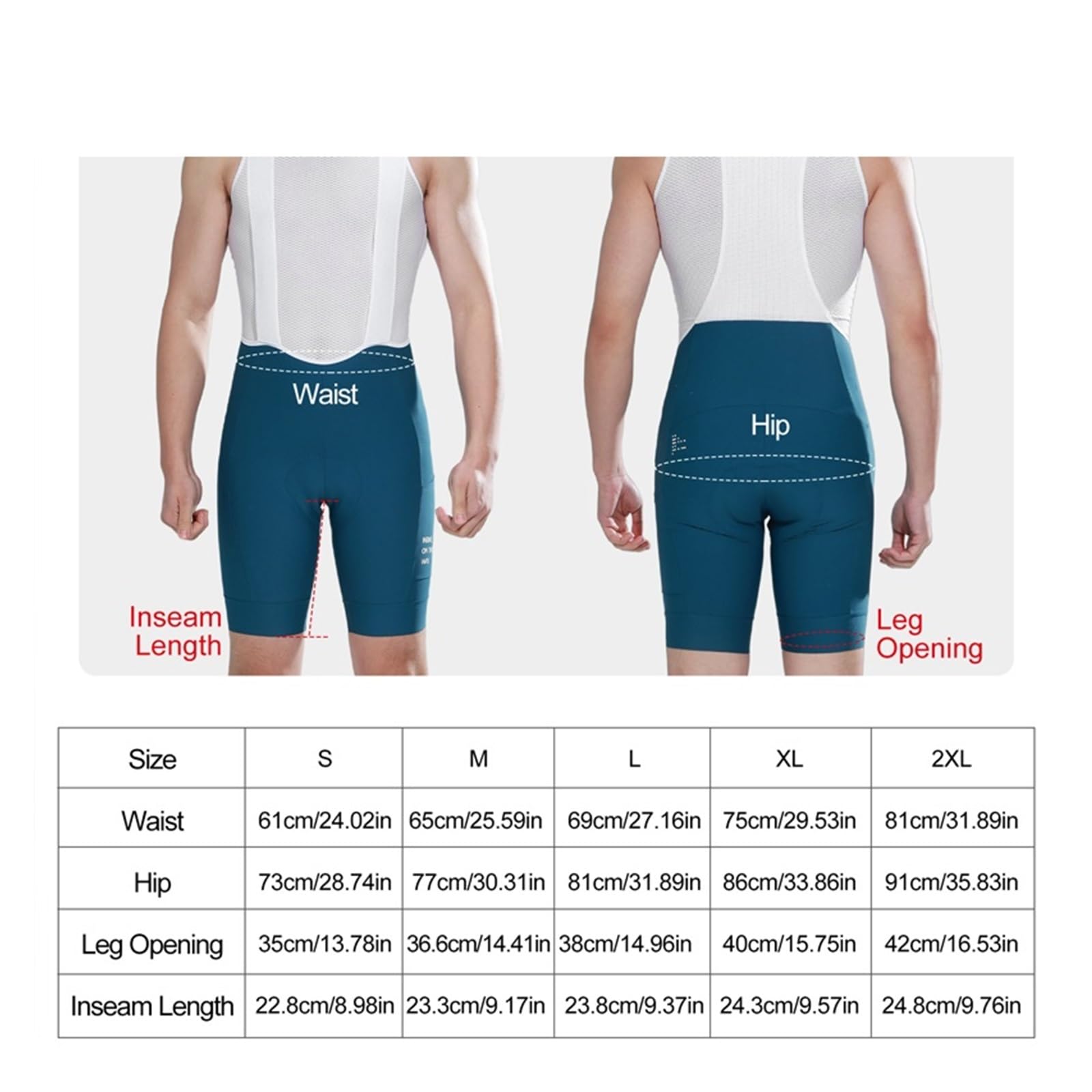 Bicicleta Pantalones Cortos Pantalones Cortos de Ciclismo Verano con Tirantes y Acolchado 3D for Hombre, Pantalones for Bicicleta montaña, for Carretera Bolsillo(Blue,M-EU)
