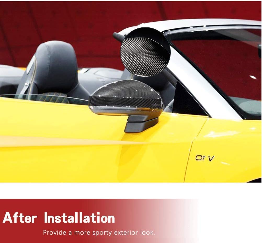 Carbon Fiber Mirror Covers fits for Audi TT MK3 Type 8S Coupe 2015-2019 2PCS Side Replacement Car Rear View Driver Passenger Side Mirror Cover Cap Factory Outlet(With Side Lane Assist)