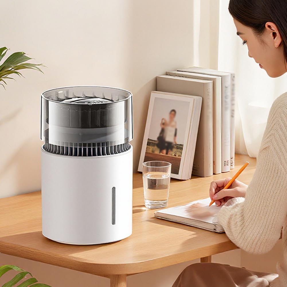Humidificador de 5 litros con negativo para tecnología de iones, silencioso, 19 dB, niebla fría para dormitorio, oficina, purificador de aire de gran capacidad, alimentado por USB (A blanco)