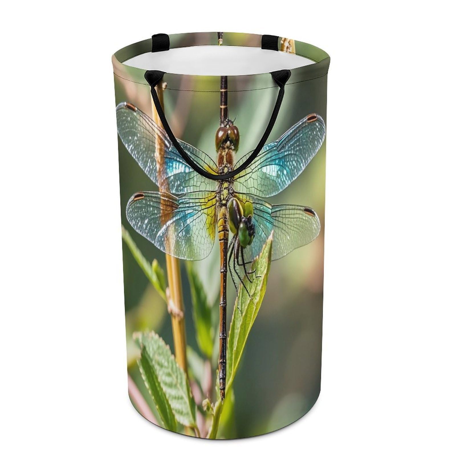 Colorful Dragonfly Laundry Hamper Waterproof Clothes Basket Large Capacity Collapsible Laundry Basket Freestanding Clothes Hamper for Dorm Family Bathroom Decor Storage 86L