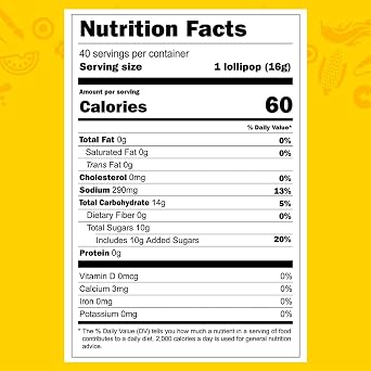 Vero Mango Flavored Lollipops Covered in Chili Powder 7 Bags, 40 Count Each (Net Wt. 167.86 Ounces) - Individually Wrapped Mexican Candy for Pinatas, Halloween, and More.