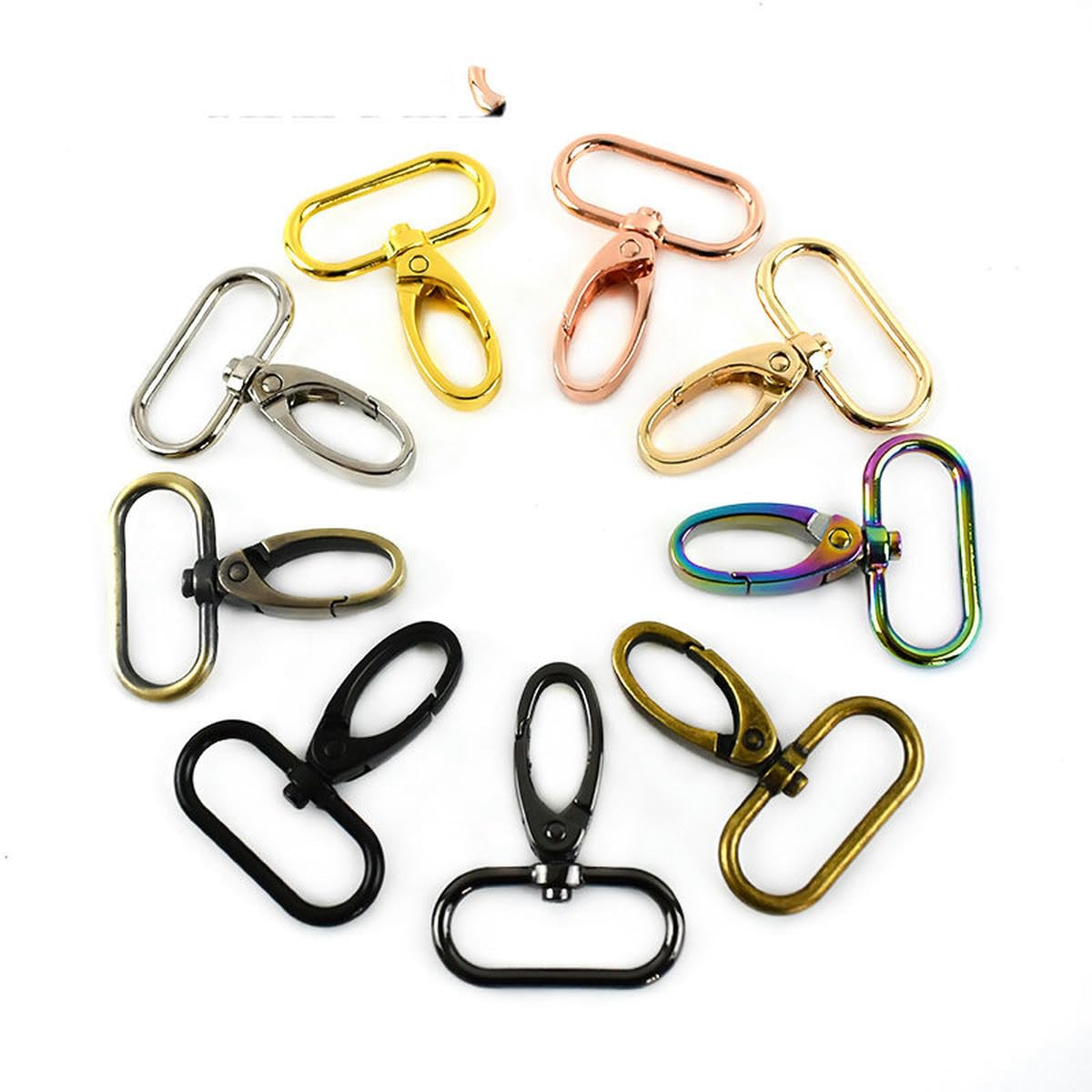 10/20 piezas 16/20/26/32/38/50mm hebillas de correa de bolso de Metal cierre de langosta Collar mosquetón gancho de presión DIY llavero accesorios para bolsos