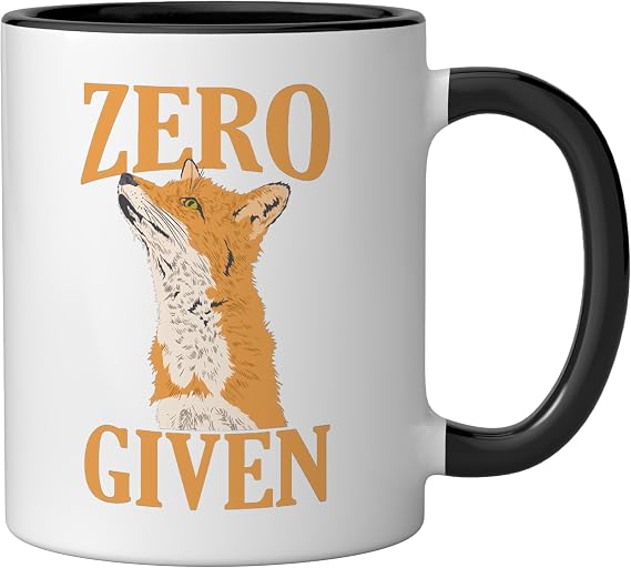 Zero given Fox Wildlife Animal Fox Ceramic Mug, Black/White, 11oz