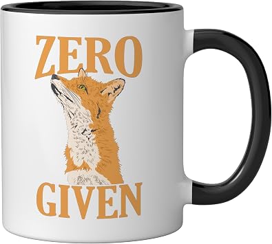 Zero given Fox Wildlife Animal Fox Ceramic Mug, Black/White, 11oz