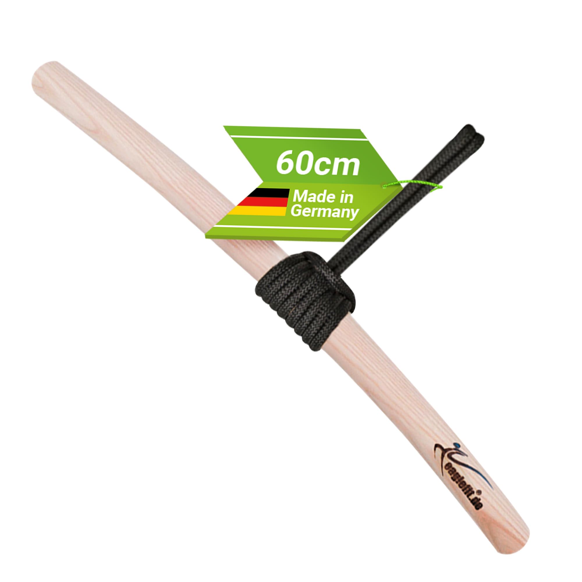 eaglefit - Premium Klimmzugstange aus Holz 60 cm - Ergonomisch gebogene Pull Up Bar für Decke, Balken, Garten, Baum - Reckstange Outdoor & Indoor für Klimmzüge, Verstellbar zum Aufhängen inkl. Zubehör