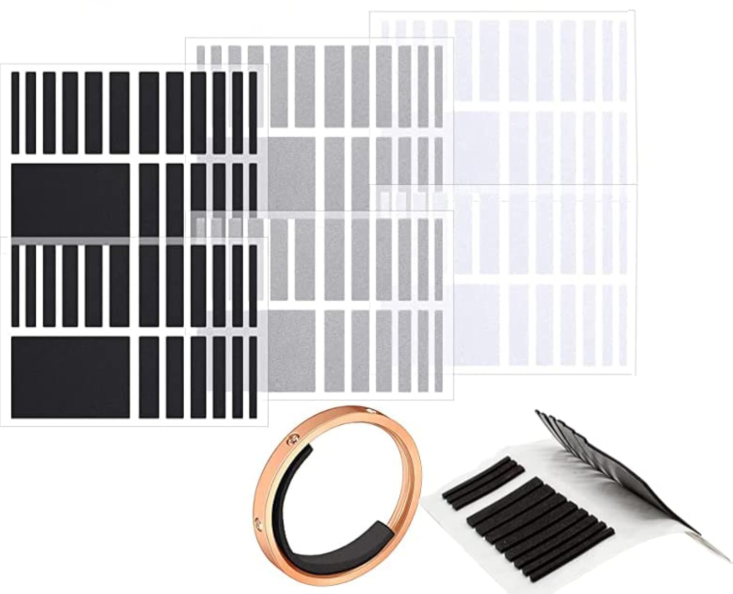 Invisible Ring Size Adjuster 6 Sheets/114 Pcs Loose Ring Sizer Jewelry Ring Guard Ring Smaller Spacer Loose Ring Tightener Ring Fixed Piece for Preventing Ring from Loosening and Slipping Off