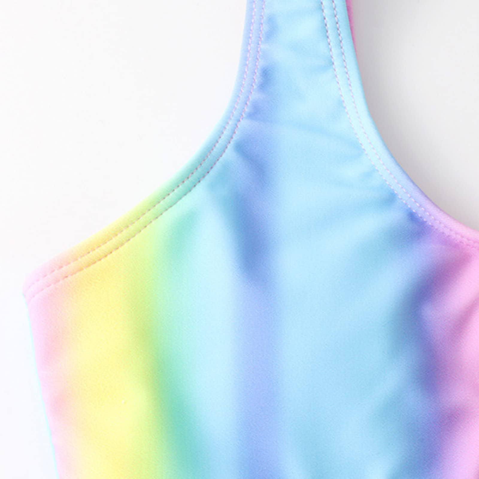 Bikini de niña adolescente con falda niños pequeños bebé niña primavera verano colorido estampado algodón sin mangas secado rápido playa traje de baño natación 3 piezas bikini ropa
