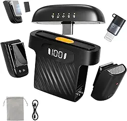 microfone de Lapela Sem Fio, Três mudanças de voz, 50m Alcance + 3 Modos de Cancelamento de Ruído(2TX+1RX), Com Estojo de Carga,para Celular, iPhone, Gravação, Lives, Reuniões e Vlogs(Preto)