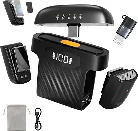 microfone de Lapela Sem Fio, Três mudanças de voz, 50m Alcance + 3 Modos de Cancelamento de Ruído(2TX+1RX), Com Estojo de Carga,para Celular, iPhone, Gravação, Lives, Reuniões e Vlogs(Preto)