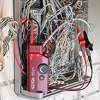 Testboy 27 Analog Leitungssucher-Set, fremdspannungsgeschützt bis 400 V, Kabelfinder (Kabelsuchgerät für nicht spannungsführende Leitungen, mit LED-Anzeige, einstellbarer Sende- & Empfangspegel), Rot – Ansicht 2