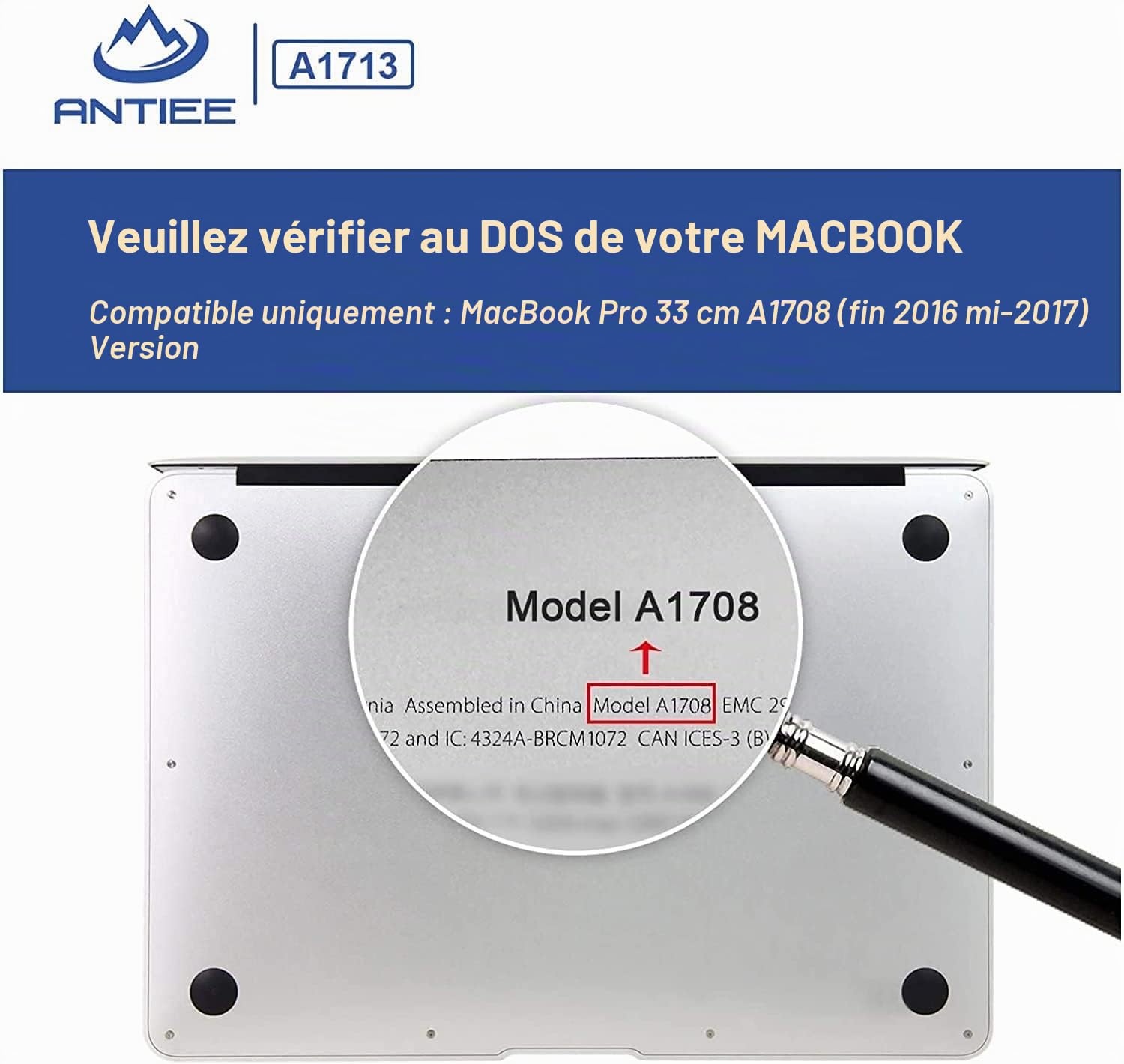 A1708 A1713 Batterie pour MacBook Pro 13 inch A1708(Late 2016 Mid 2017 EMC 2978 3164，A2171 Laptop Batterie pour MacBook Pro 13 inch A2159 (2019) A2289 (2020) A2338 (2020) 11.4V 54.5Wh 4781mAh