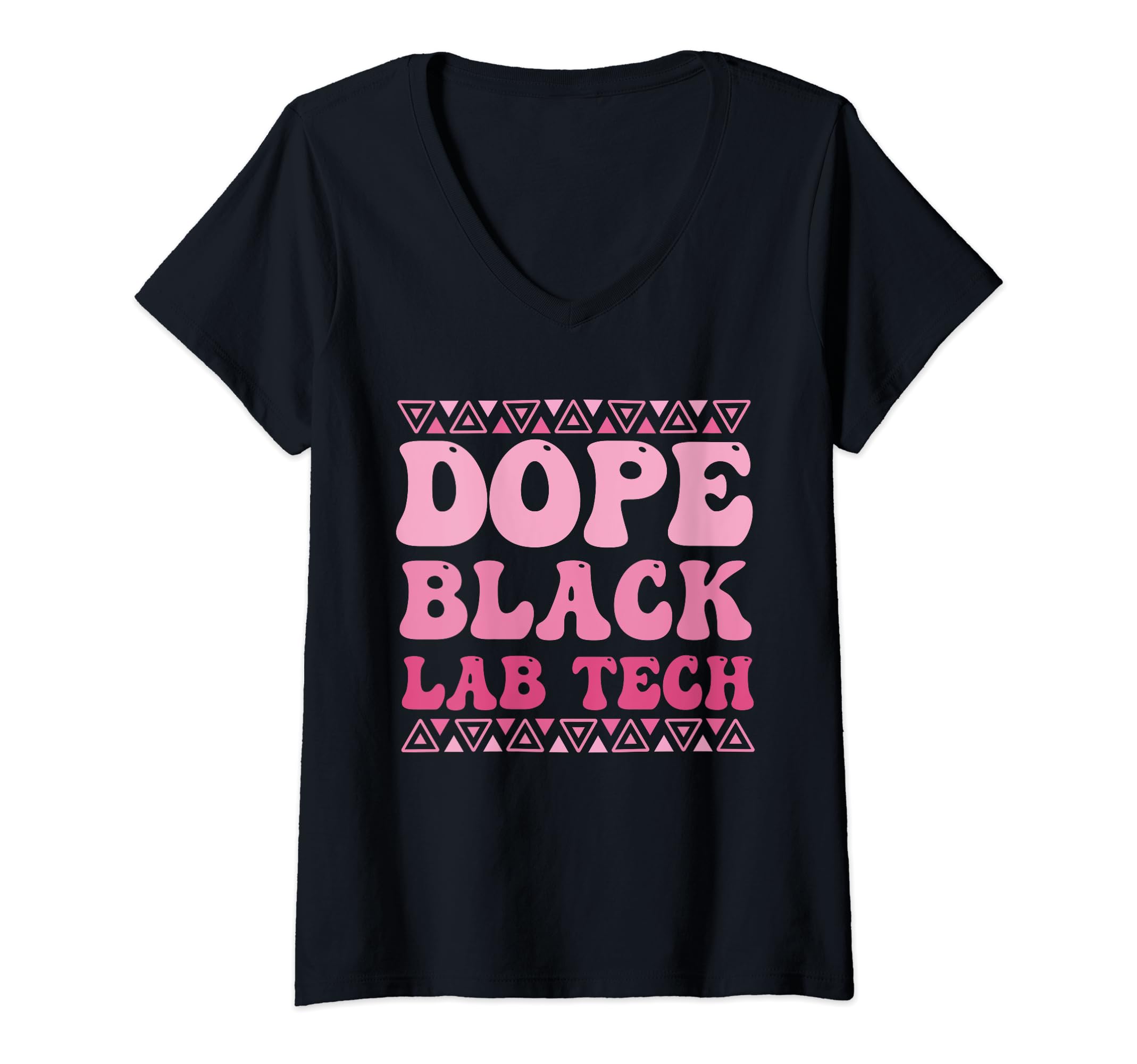 Womens Dope Black Lab Tech Groovy Medical Laboratory Juneteenth V-Neck T-Shirt