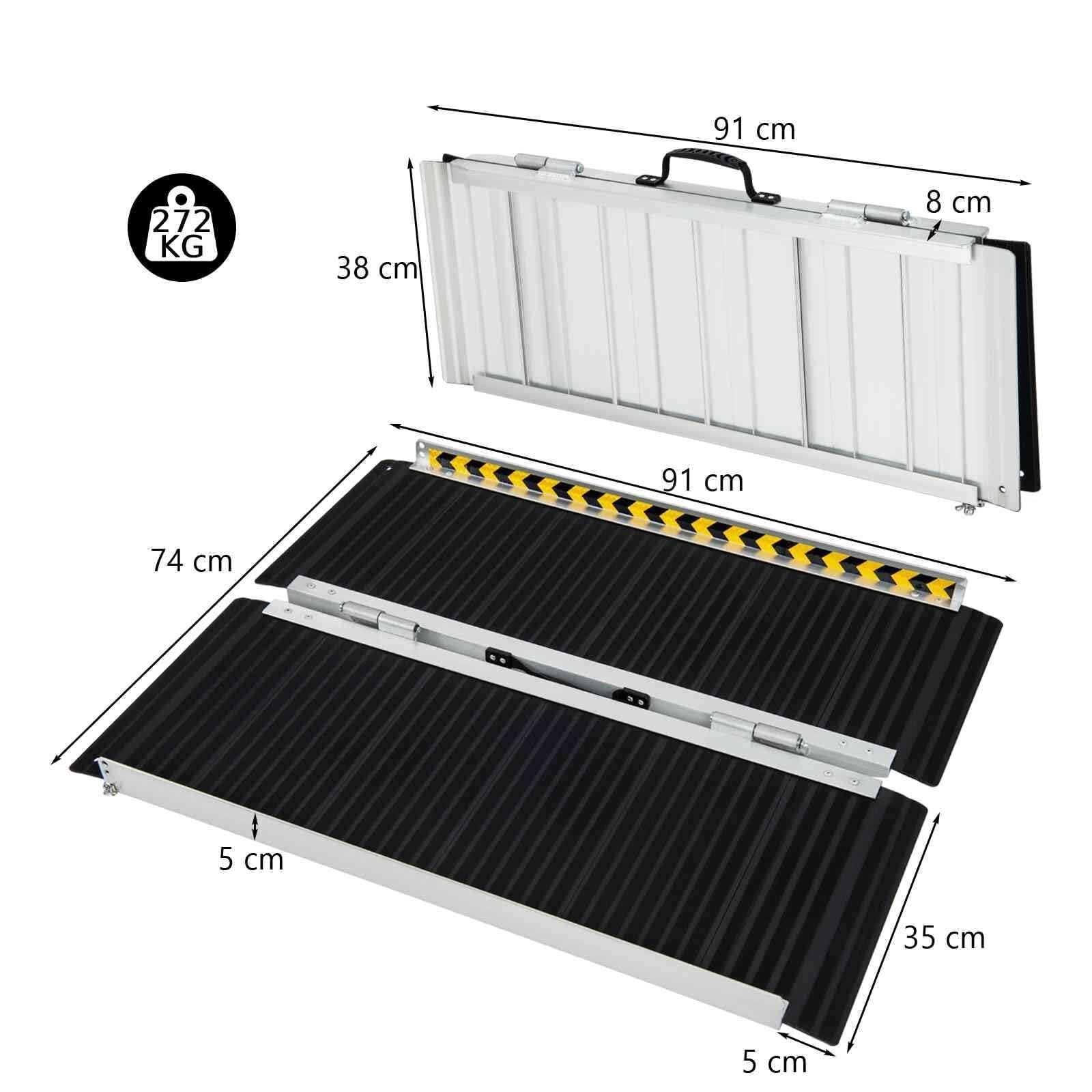Rampa De Escalada Auxiliar Móvil For Silla De Ruedas De 3 Pies/4 Pies/5 Pies/6 Pies, Rampa De Umbral De Aluminio Portátil Con Placa De Transición, Rampas Telescópicas For Scooter De Movilidad For Esca