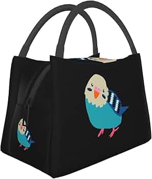 新品モンゴベスランチバッグラベンダーとセキセイインコ鳥とりトリ