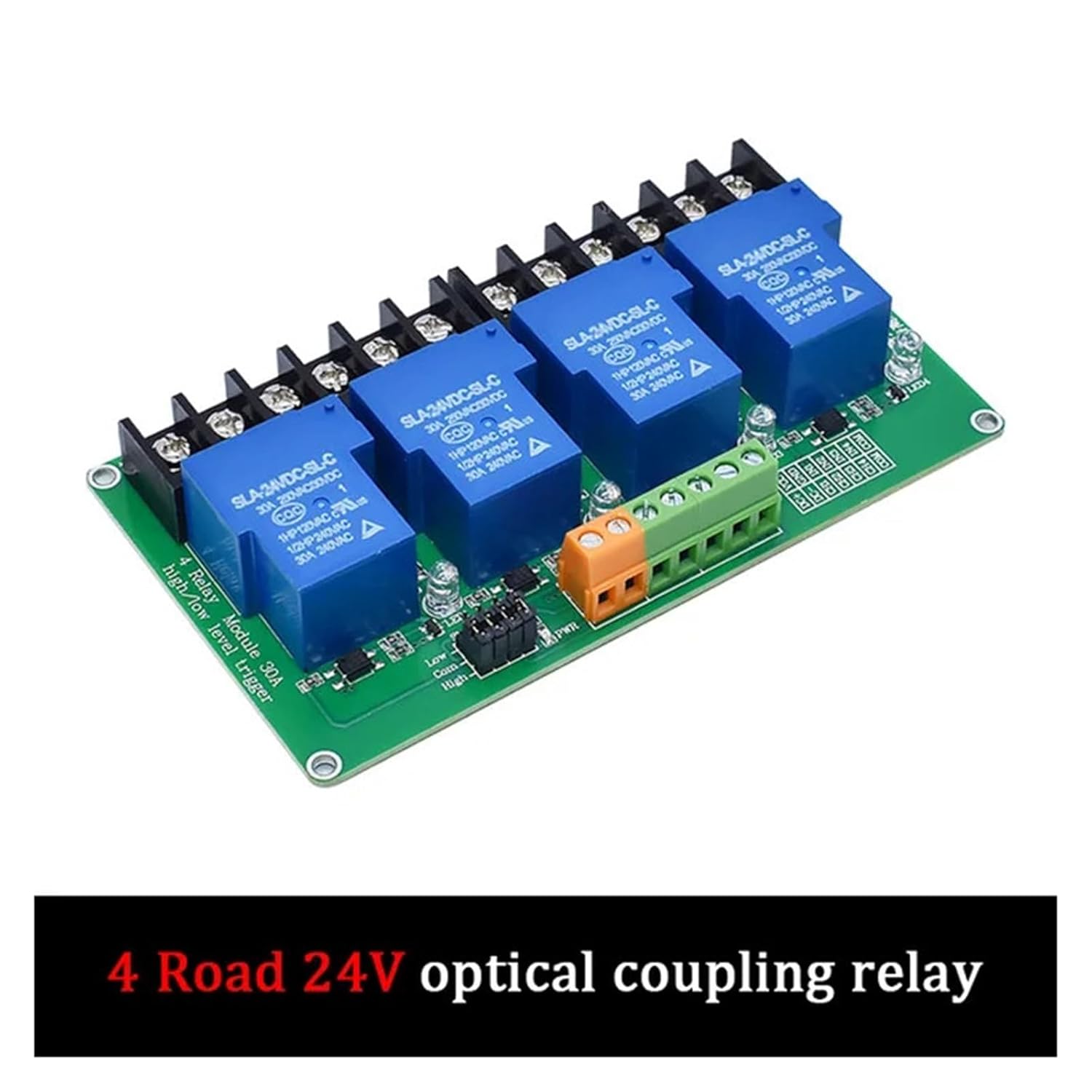 Relay Module PLC 4 8 Channel Relay Module 30A with optocoupler Isolation 5V 12V 24V(4 Way 24V)