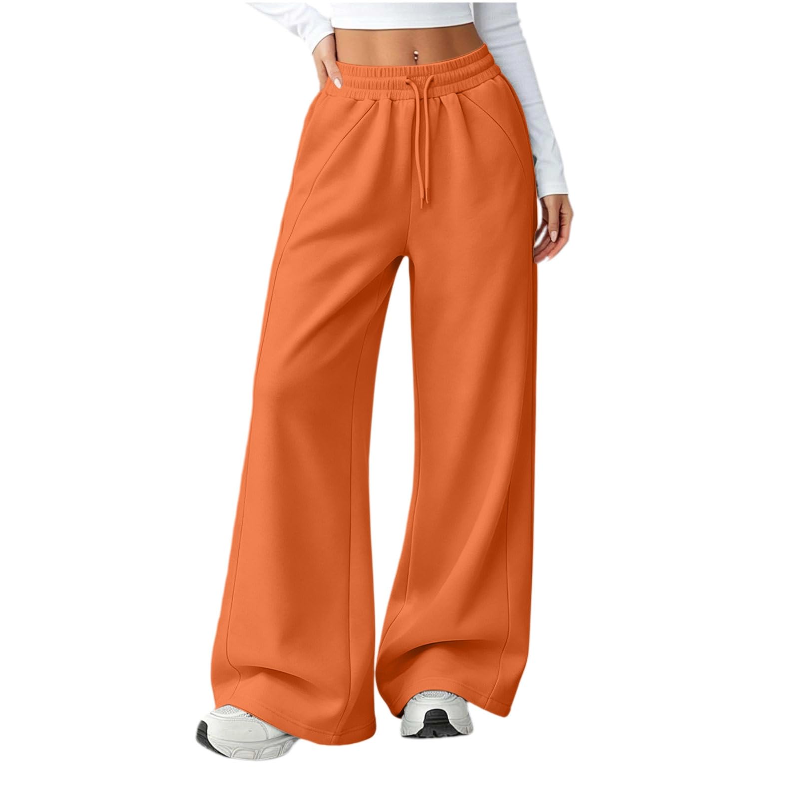 Pantaloni Tuta Donna Pantaloni Baggy con Tasche Morbidi e Comodi Pantalone Jogger in Cotone Larghi e Leggeri Pantalone Sportivi con Coulisse Pant Lunghi Tinta Unita per Allenamento Jogging Fitness