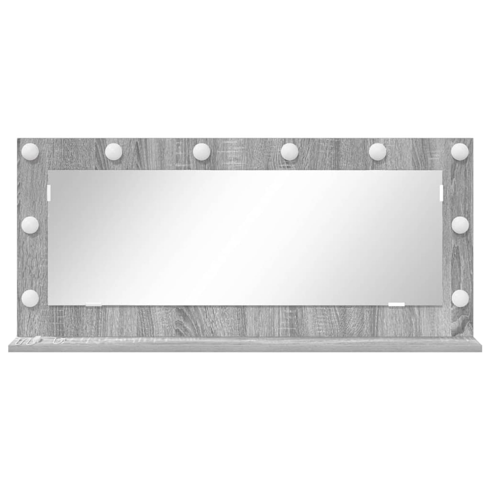 Gecheer Schminkspiegel mit LED-Lichtern Grau Sonoma 100x45x18 cm, Deko Spiegel Bathroom Mirror für Badezimmer Make-up Rasur Wohnung Hotel868330