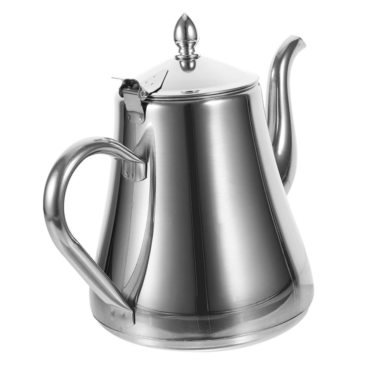 Théière Inox avec Infuseur Amovible et Poignée Ergonomique Filtre Acier pour Thé Vrac Tisanière Facile à Nettoyer Usage Domestique et Restaurant