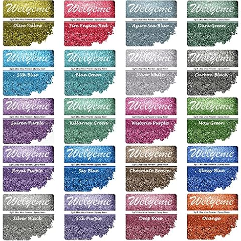 Mica Powders Kit 1.1lb, 20 Colors Mica Pigment Powder for Epoxy Resin, Soap Molds, Candle Making, Slime, Bath Bombs, Nail Polish, Cosmetic Grade Cover