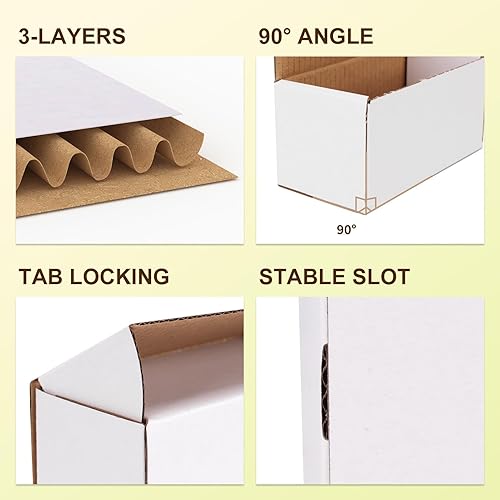 Miniatura 90 de WIFTREY Cajas de envío pequeñas de 8 x 6 x 4, paquete de 25 cajas para correo, embalaje, cajas de cartón corrugado blancas para pequeñas empresas