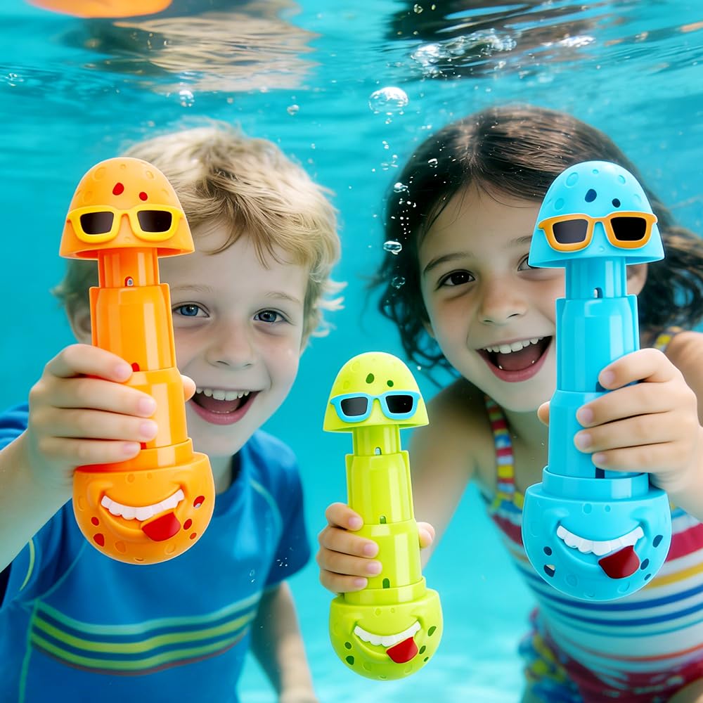 Juguetes Bbuceo, Juegos para Bucear en el Agua, Jugar en Piscinas, Palos Dive Sticks Buceo Juguetes, Regalos para Niños - 3 Piezas