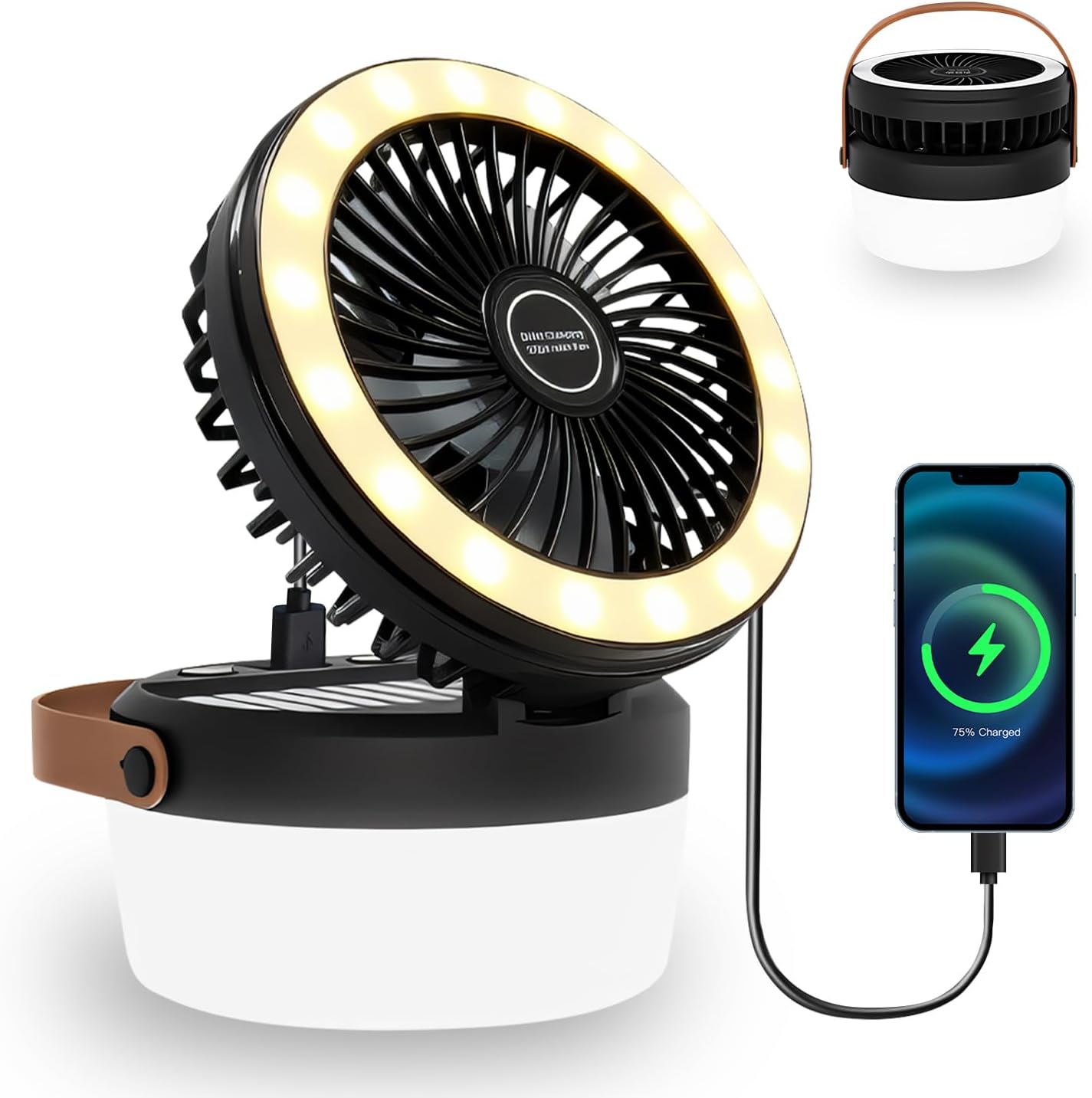 Solar Camping Fan Rechargeable Camping Light, Folding Solar Powered Fan for Outdoors, Portable utdoor Lights with USB Output for Camping Tent, Mountain, Emergency (Black) Solar Camping Fan Rechargeable Camping Light, Folding Solar Powered Fan for Outdoors, Portable utdoor Lights with USB Output for Camping Tent, Mountain, Emergency (Black)