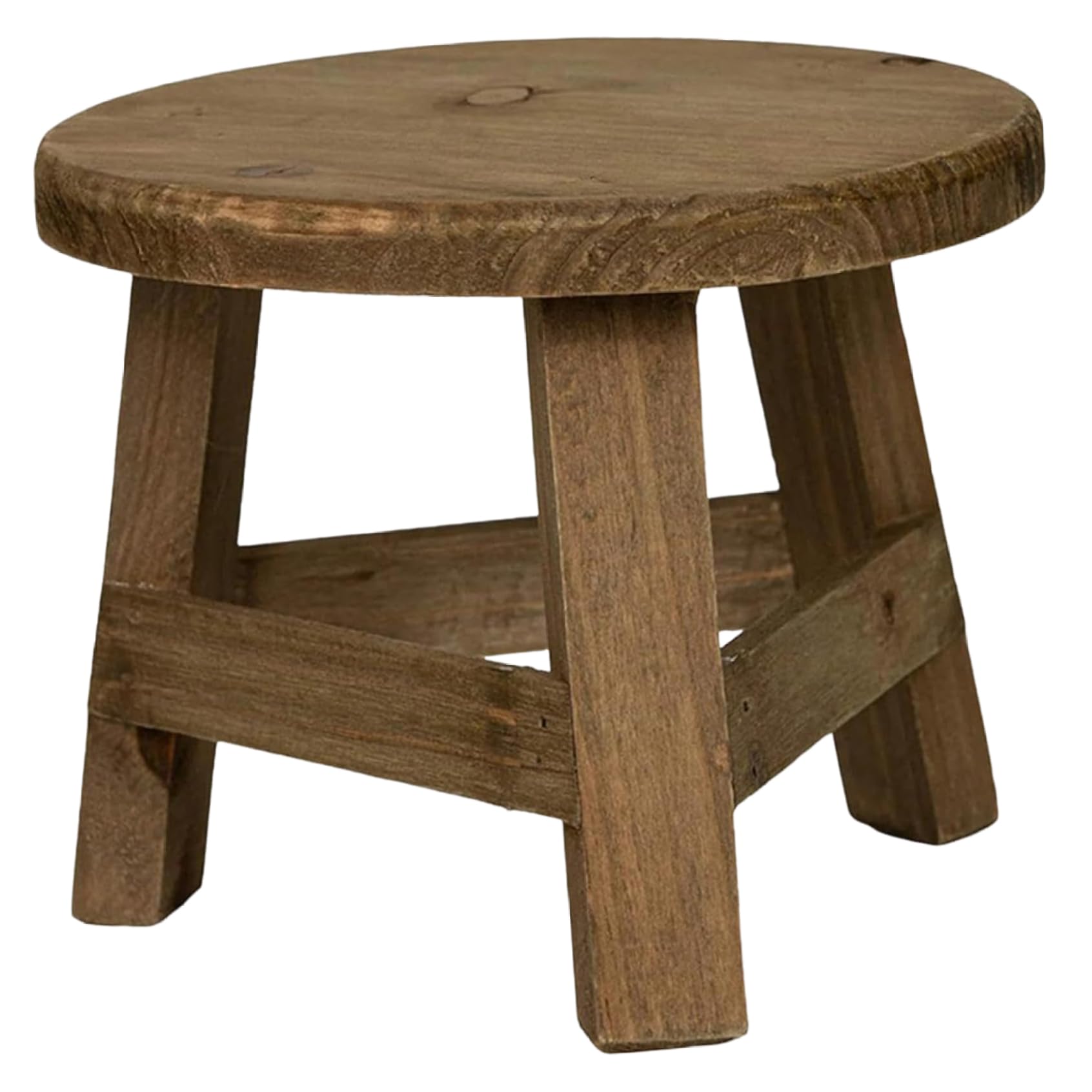Ngbbby 1Pc Plant Stool, 7X6 Inch Round Wooden Plant Stool, Rustic Decorative Small Wooden For Indoor Bonsai Succulent Pot, Home, Garden, Patio