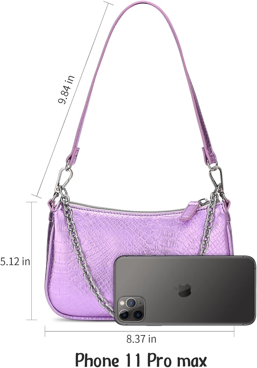 GAYI URBAN Snakeskin Shoulder Bag for Women, Small 90s Retro Clutch Purse, Mini Trendy Y2K Handbag