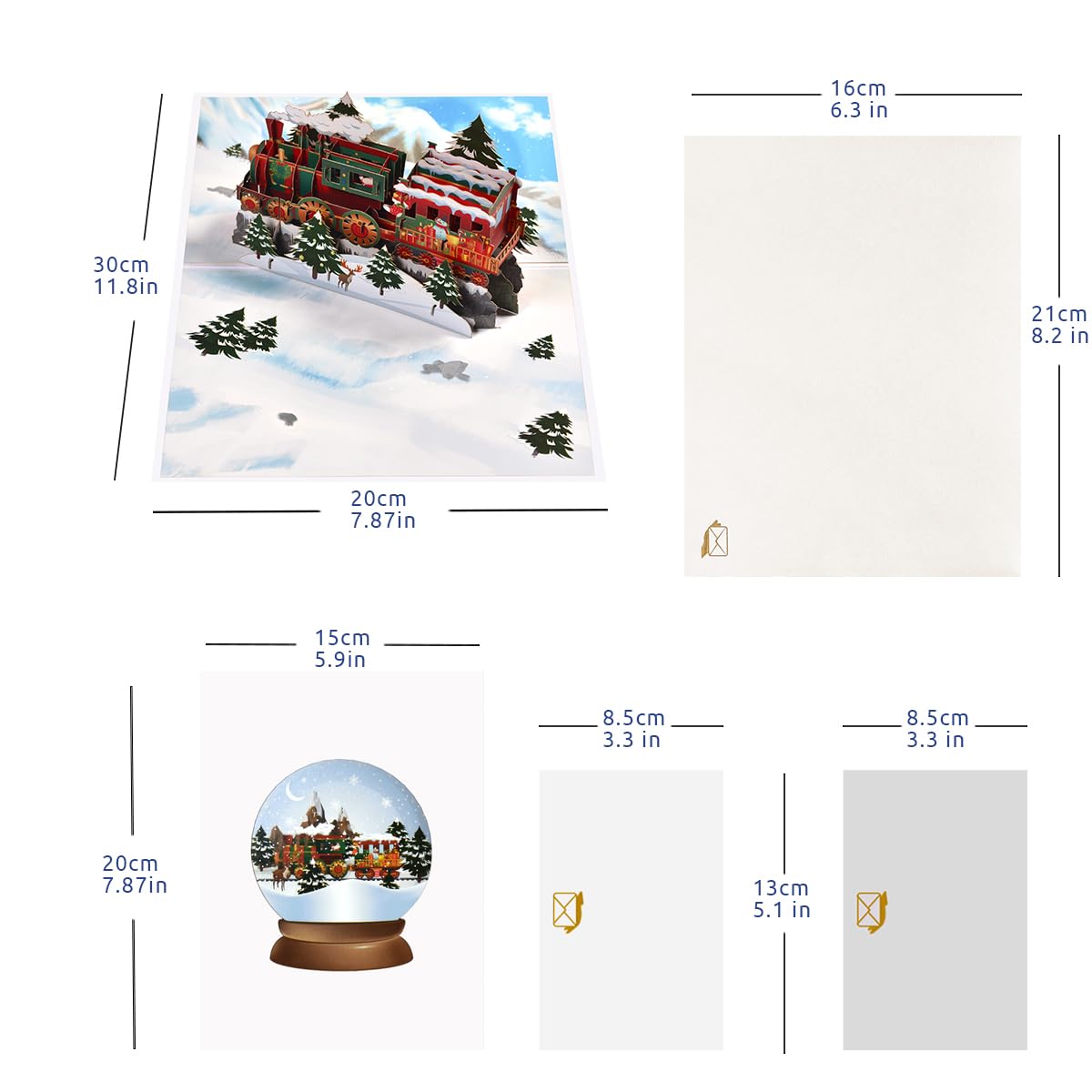 CNLITIHEKA Train Christmas Card, Christmas Train Pop Up Cards, Pop Up Christmas Card, 3D Handmade Xmas Greeting Card - Image 2