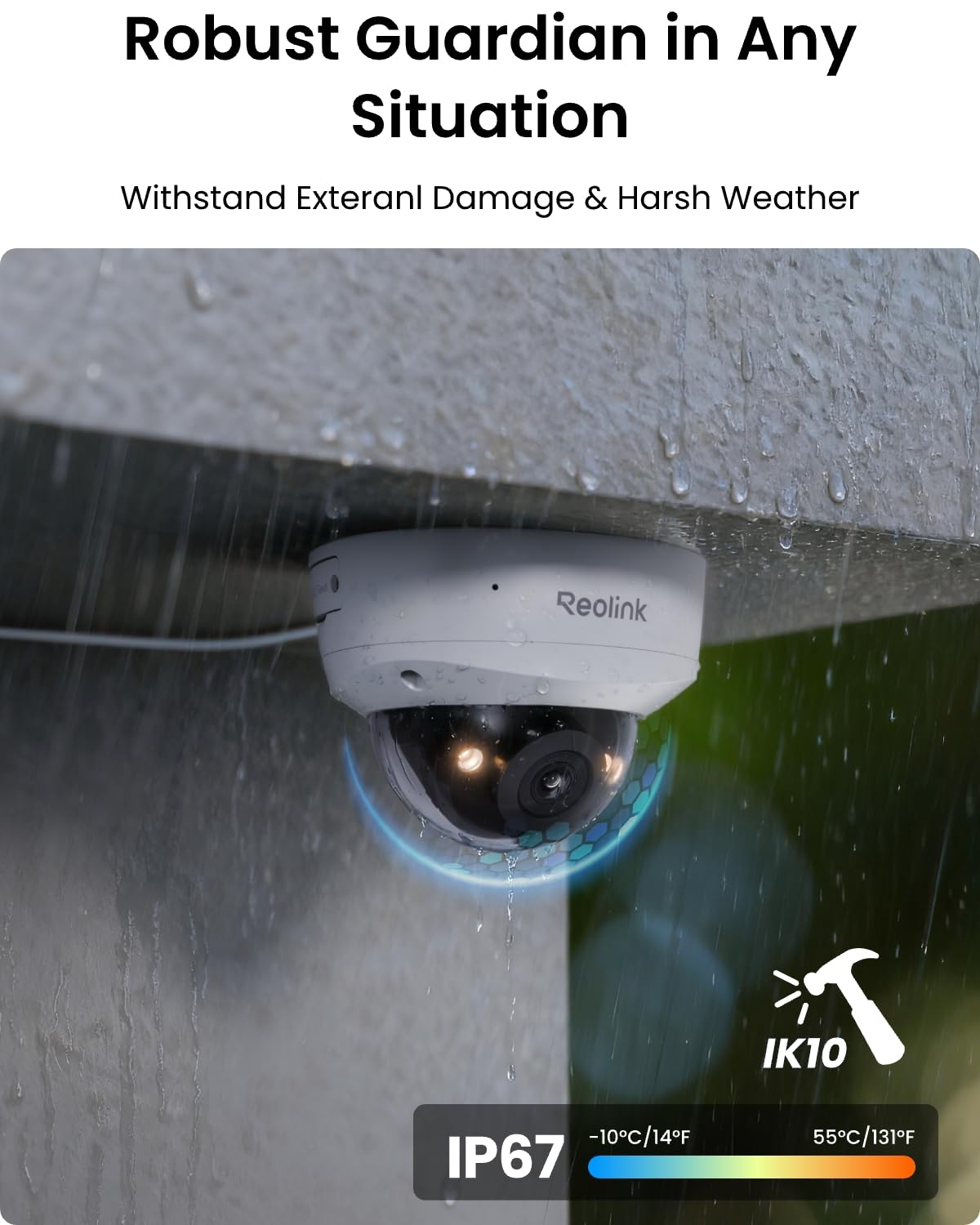 Reolink 4K PoE System 8 kanałów, Ochrona IK10, Kolorowa Noktowizja, Wbudowany Dysk Twardy 2TB, Wykrywanie Ludzi/Pojazdów/Zwierząt, Dwukierunkowe Audio, Reflektory, Wodoodporność IP67, RLK8-800V4.