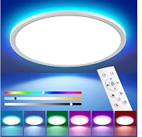 Oumida LED mennyezeti lámpa RGB távirányítóval, 24W, dimmelhető, kerek, hálószoba nappali fürdőszoba 1