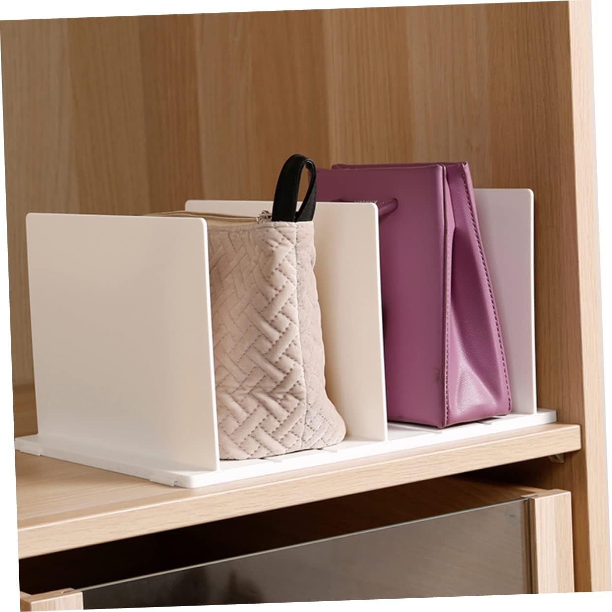 Unomor Plastic Closet Shelf Dividers Shelf Separators for Organizing Clothes Books and Home Items Tool Installation Neat Cabinet