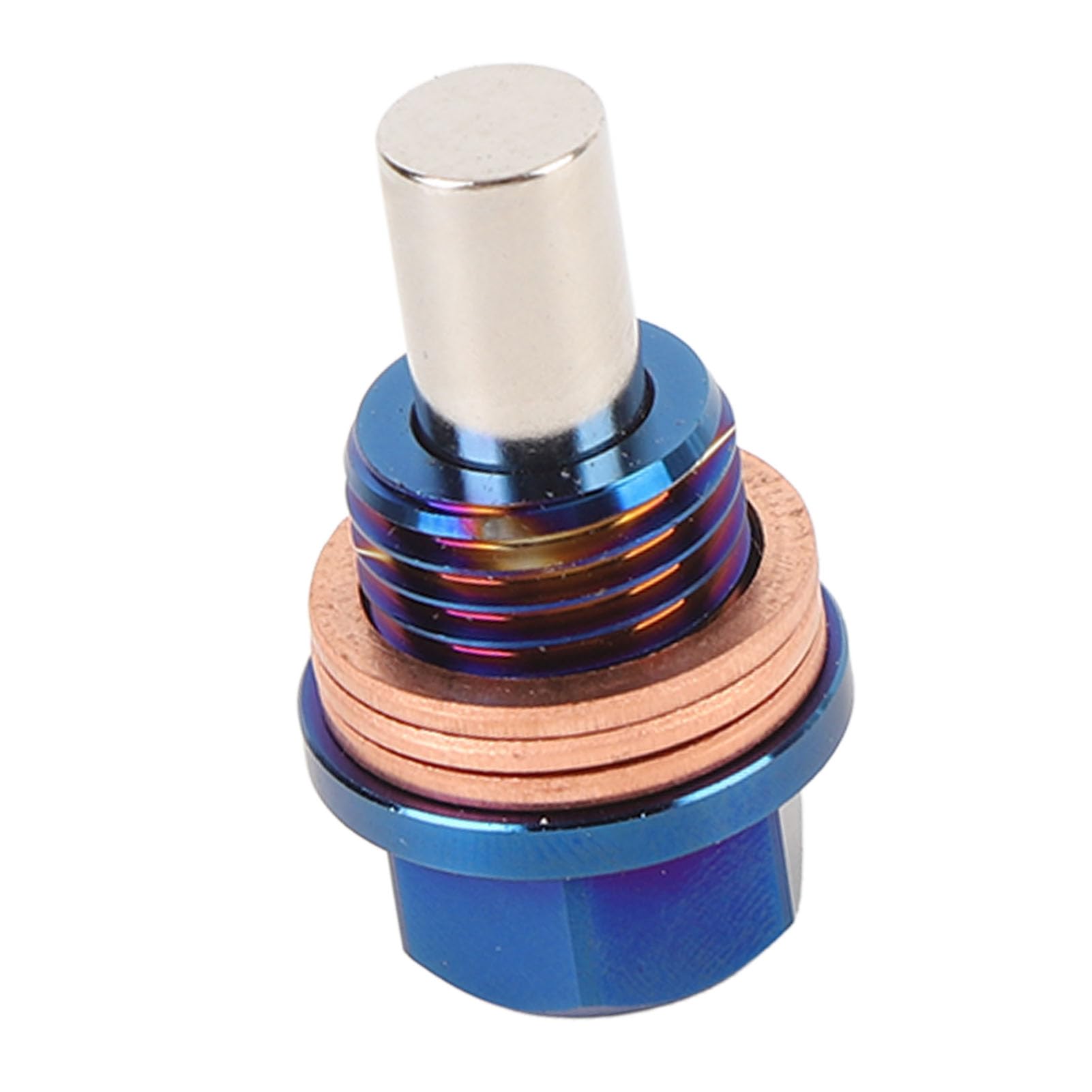 Magnetic Oil Drain Plug, M14 X 1.5 Ti Alloy Engine Oil Sump Drain Nut Bolt with 3 Gaskets for Vehicle