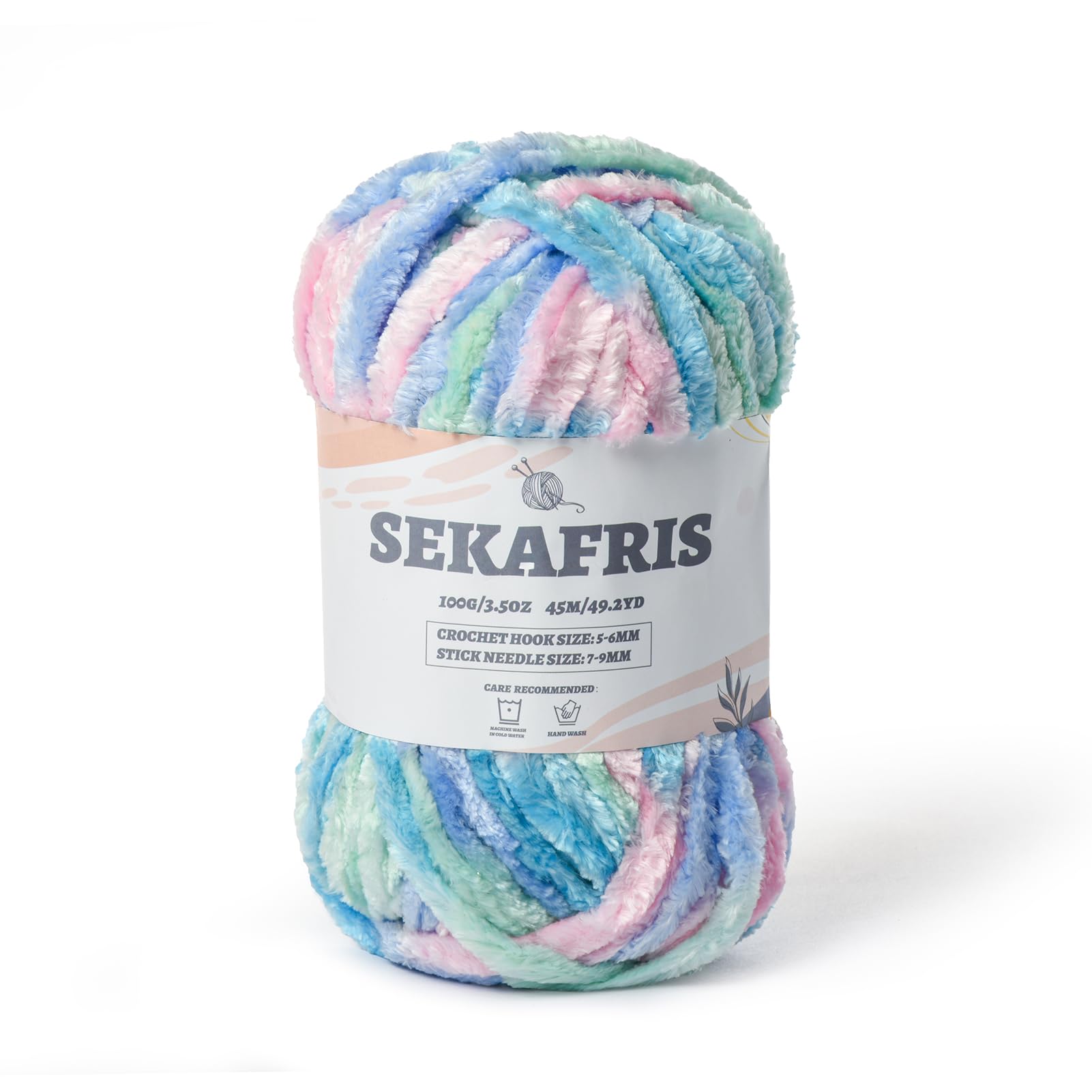 Chenille Velvet Soft Yarn Candy Floss 1 Pack
