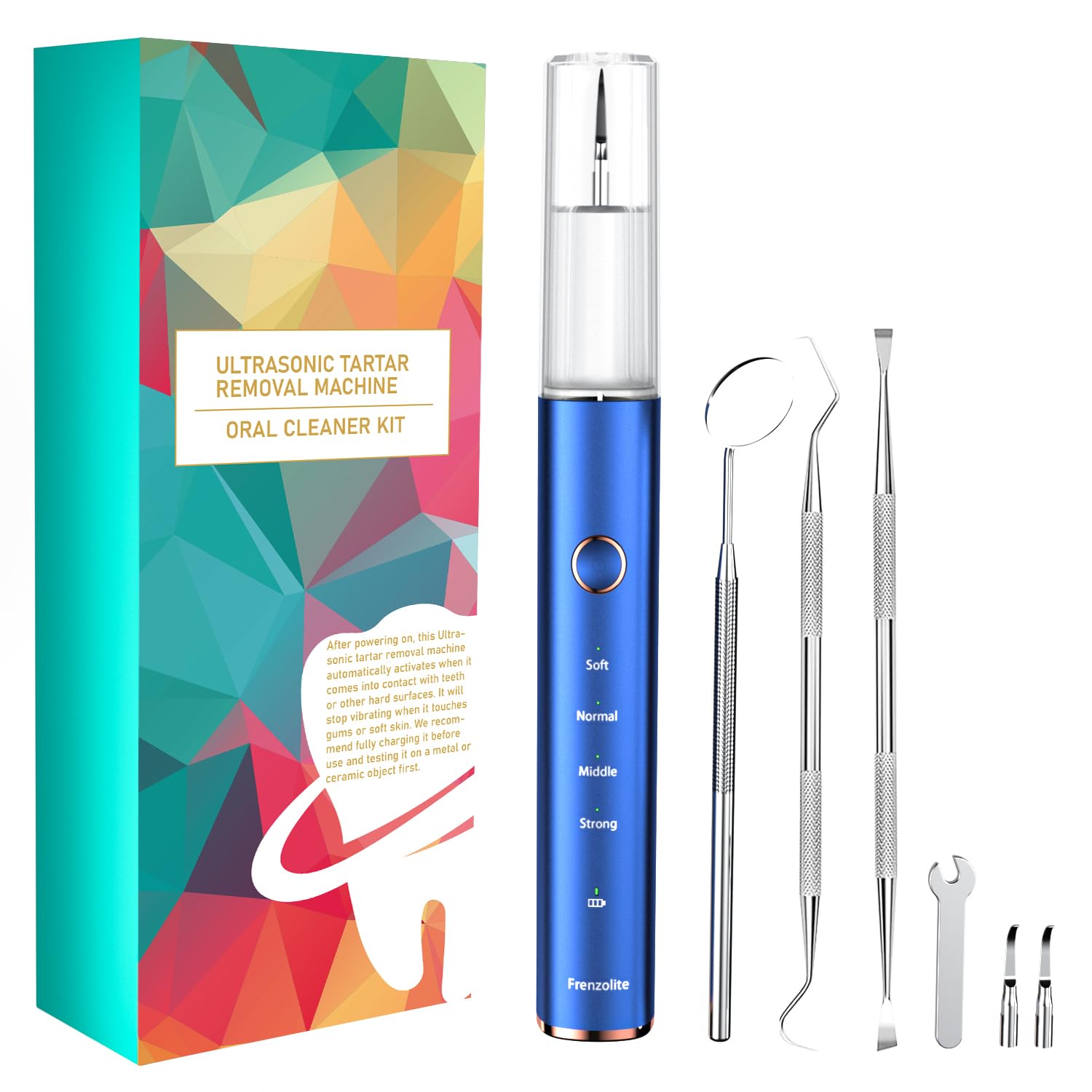 Dental Calculus Remover Ultrasonic dental calculus remover for Teeth Cleaning with 4 Replaceable Heads and 3 Adjustable Modes