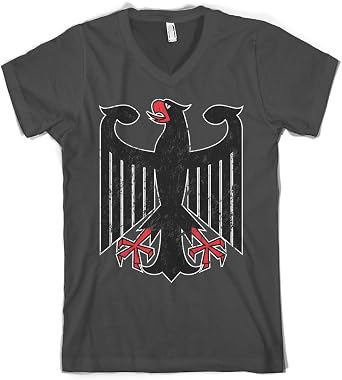 Cybertela Mens German Coat of Arms Eagle V-Neck T-Shirt