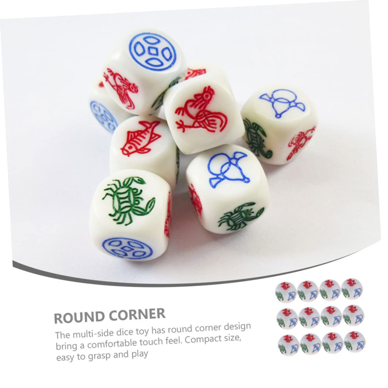 ibasenice 60pezzi Dadi Creativi Per Giochi Da Tavolo Dadi Multi-sfaccettati Per Feste e Attività Ricreative Accessori Per Gioco Di Alta Qualità