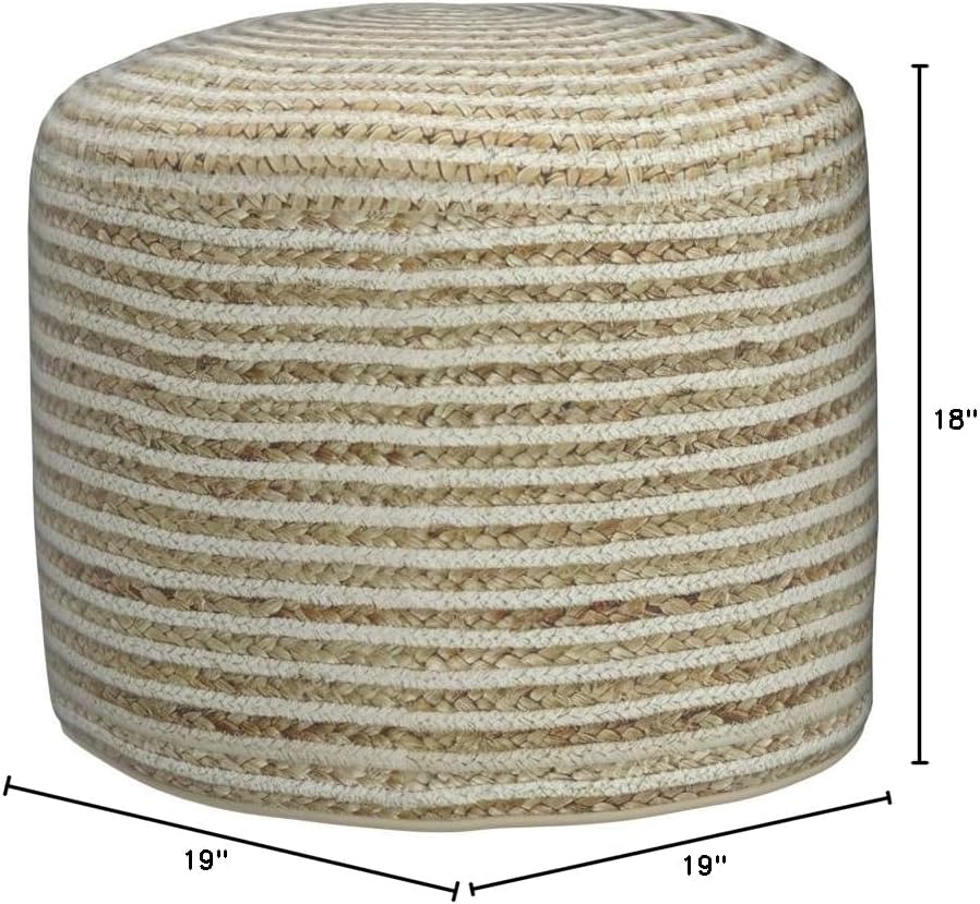 Signature Design by Ashley Sweed Valley Comfortable Pouf & Ottoman-Casual-Natural/White