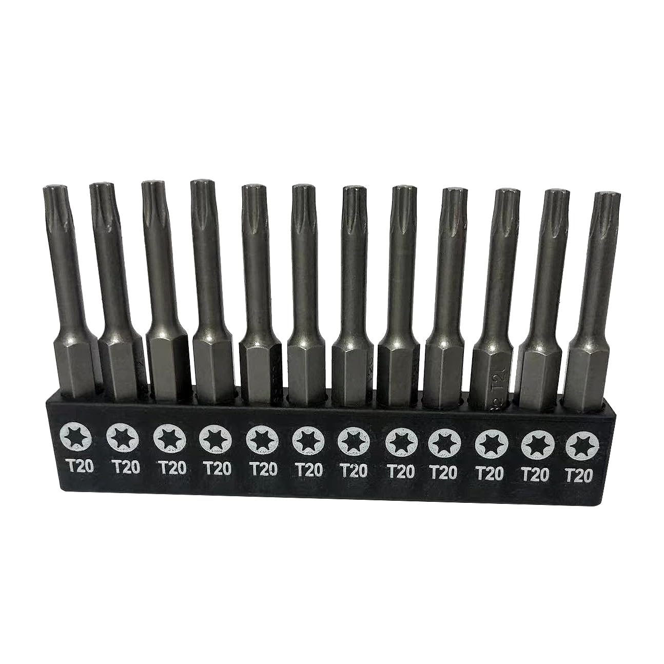 aiyun 12-Piece T20 Security Bits, 2 Inch long S2 Steel Magnetic Security Screwdriver Set, 6 Point Star Driver Bit Set Screwdriver (50mm T20)