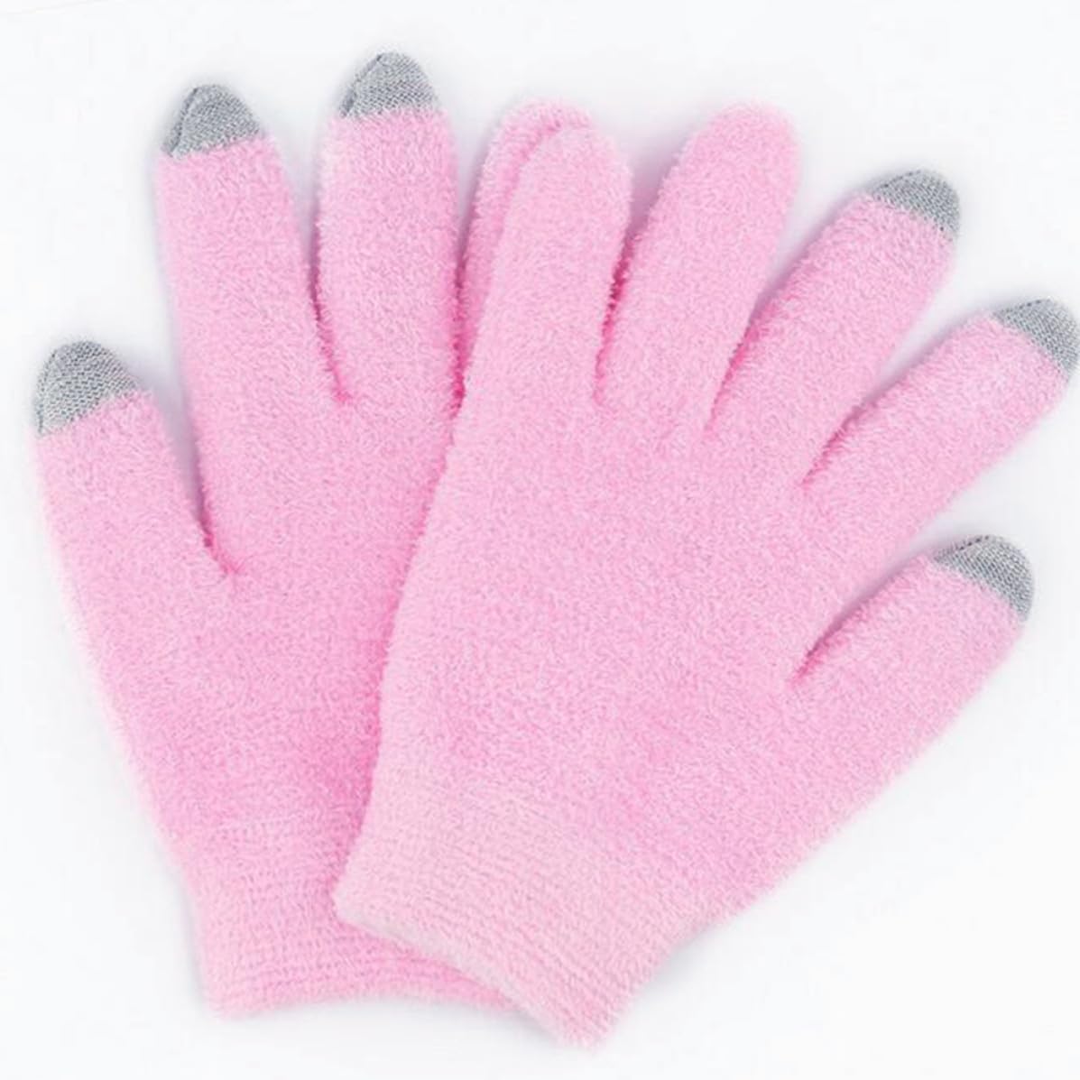 2pairs Touchscreen Compatible Moisturizing Gloves with Plume Yarn