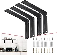 Vista 18 de CLT - Soporte de estante (negro), de 8¼ pulgadas de grosor - Carga máxima: 220 lb. Soporte rústico industrial moderno estilo granja de servicio