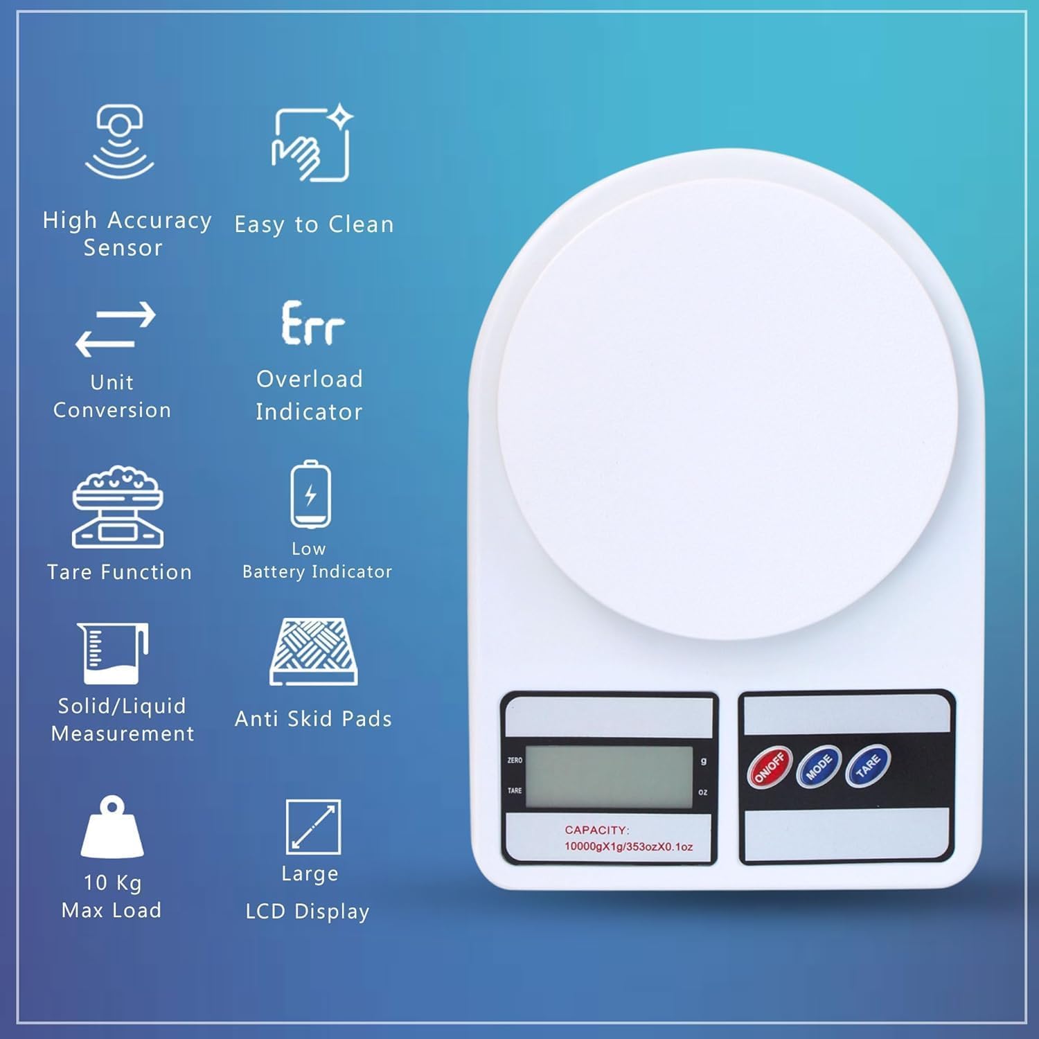 Digital Kitchen Scale - 10kg Precision Weighing -6