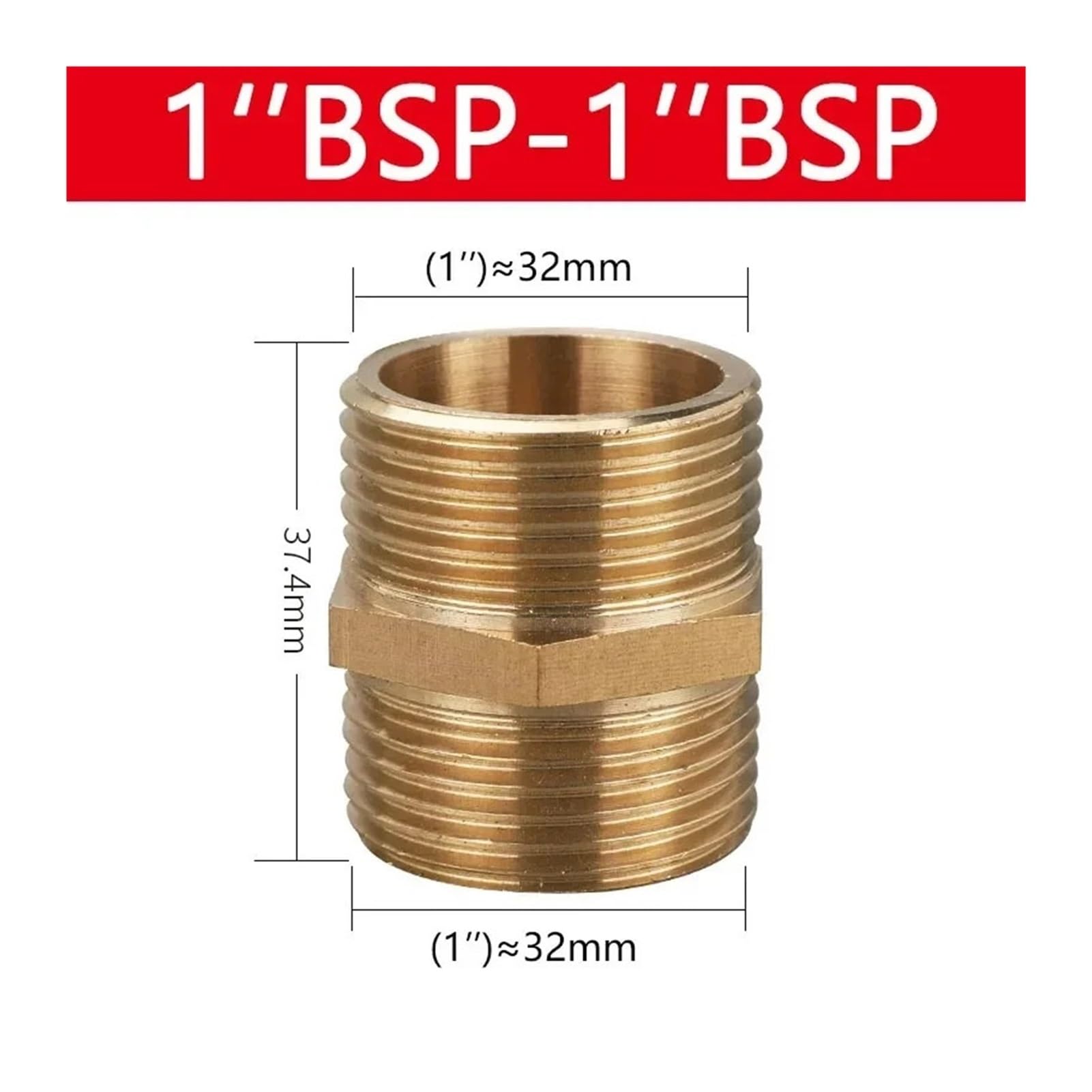 10 Uds 1/8 "1/4" 3/8 "1/2" hilo macho a hembra casquillo hexagonal conectores de tubo de latón adaptador acoplador accesorio roscado(1 to 1,50 PCS)
