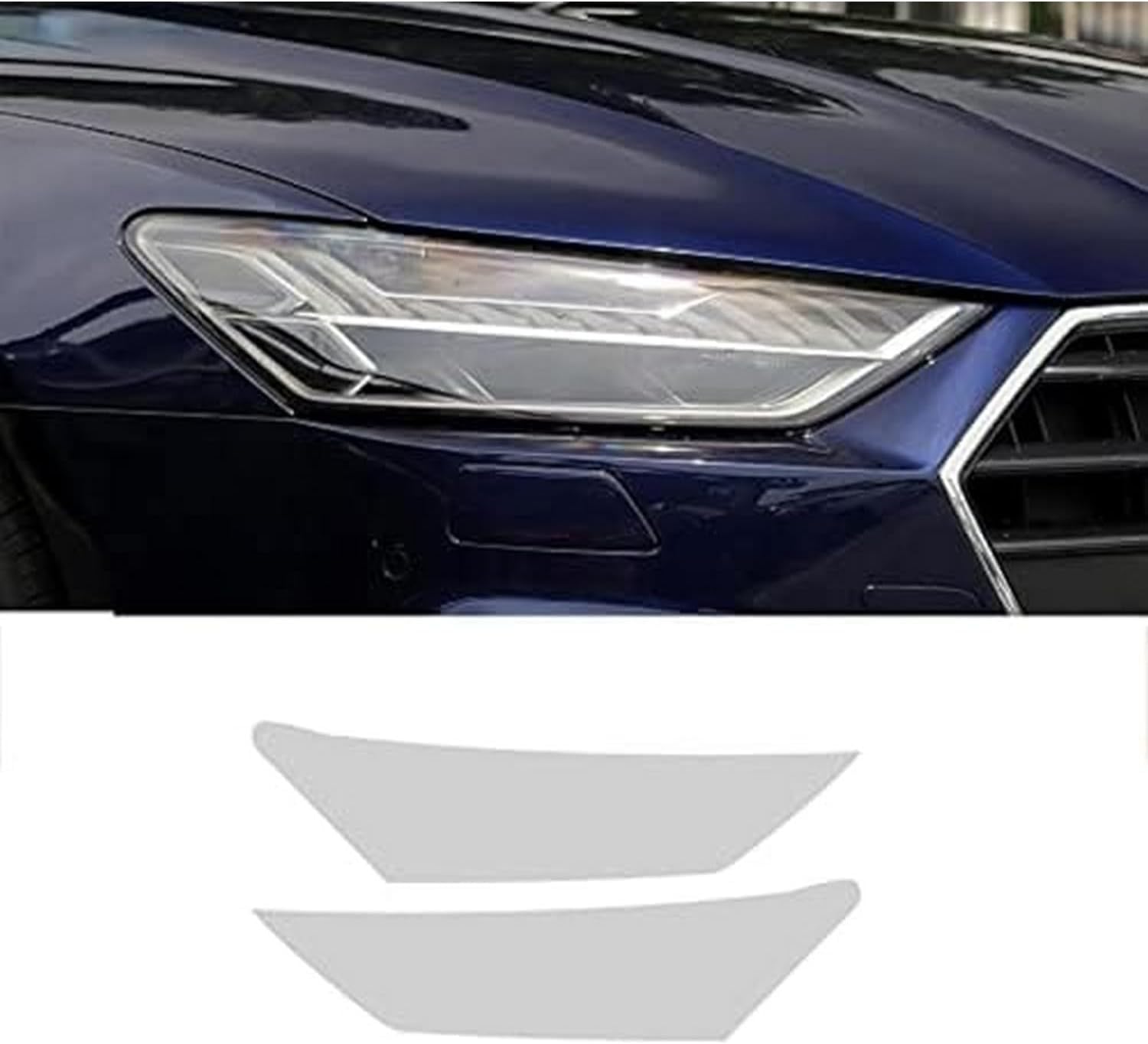 SamLng Car Front Light Film for Audi A7 2019 2020 Car Headlight Protective Film Front Light Transparent Blackened TPU Sticker Car Headlight Protective Film