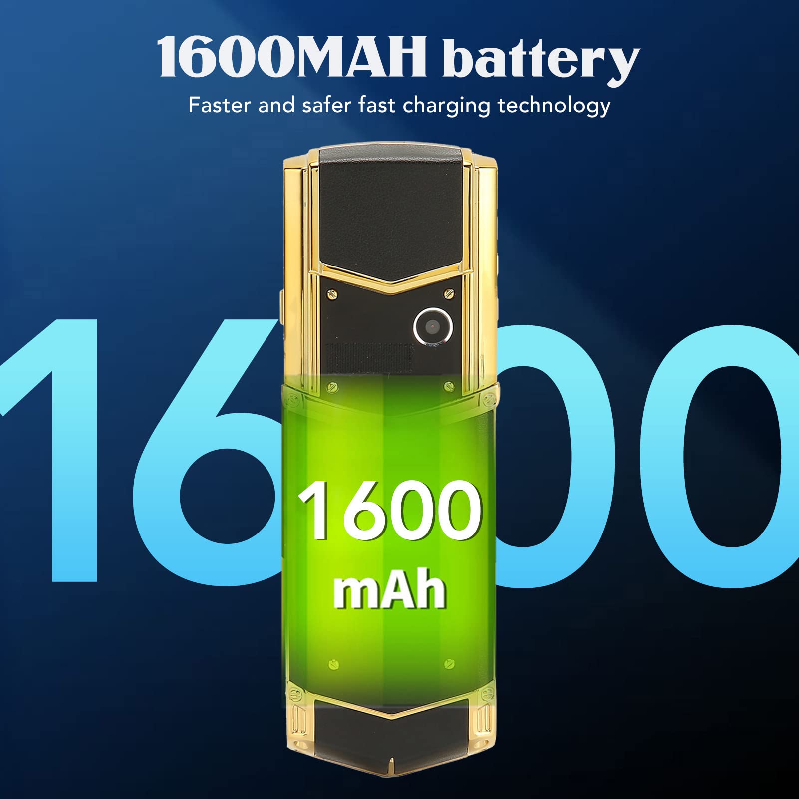 Telefon Komórkowy z prostą deską, Mini Smartfon, sieć 1,5 Cala 2G Dual SIM Dual Stand By 1600mAh dla Starszych Studentów Cienka Mała Przenośna Klawiatura Zapasowa Telefon Komórkowy (Czarne złoto)