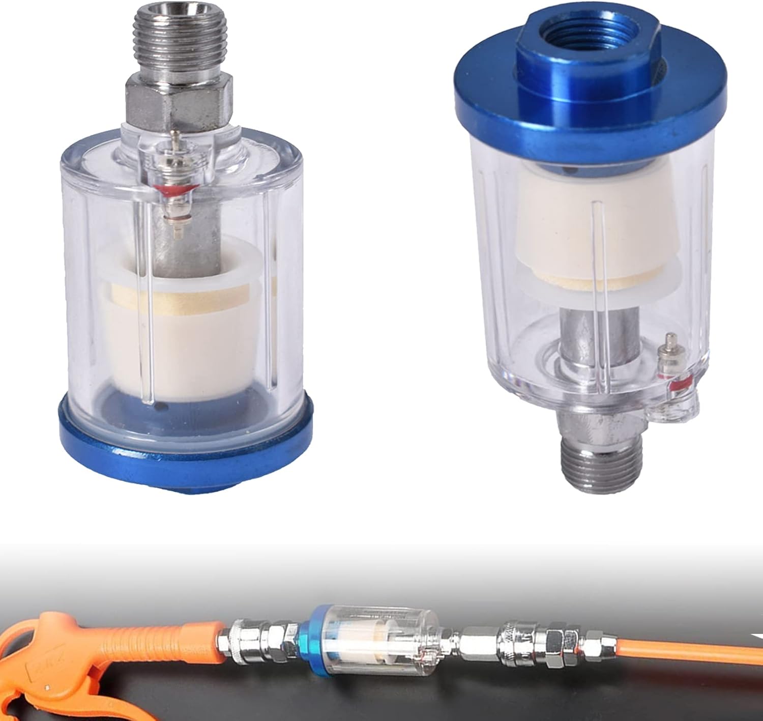 Oil Water Separator Paint Gun Filter Air Dryer Replacement for Air Line Compressor Fitting 1/4 in NPT 90 Psi
