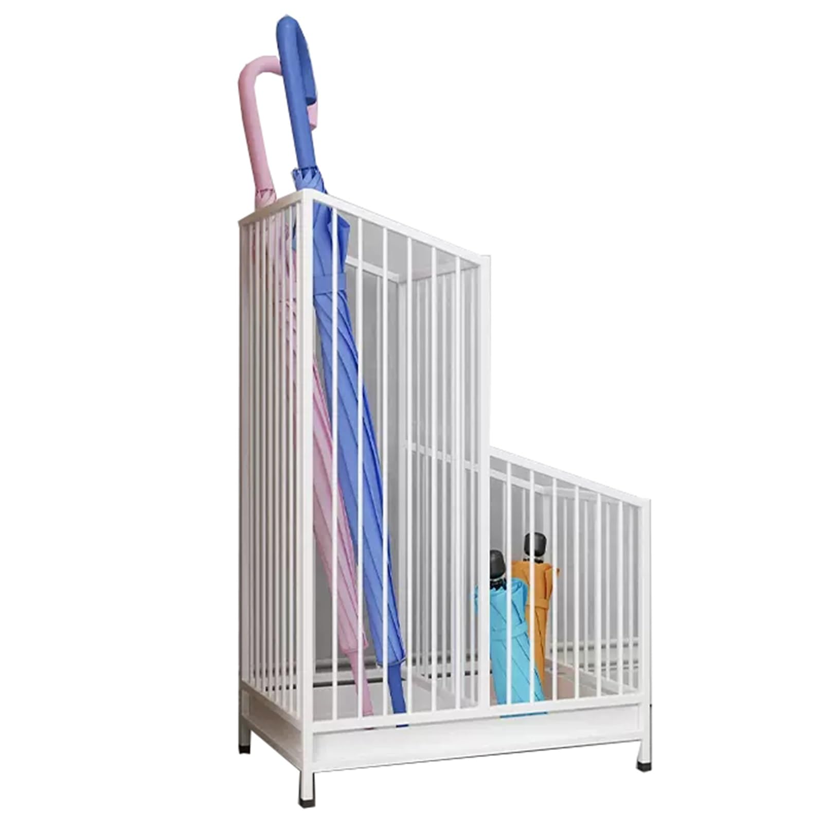 GHHVFEC Metal Umbrella Stand with Drainage Tray - Compact nizer for Golf Clubs, Canes, Umbrellas - Stylish Home & Office Décor Solution