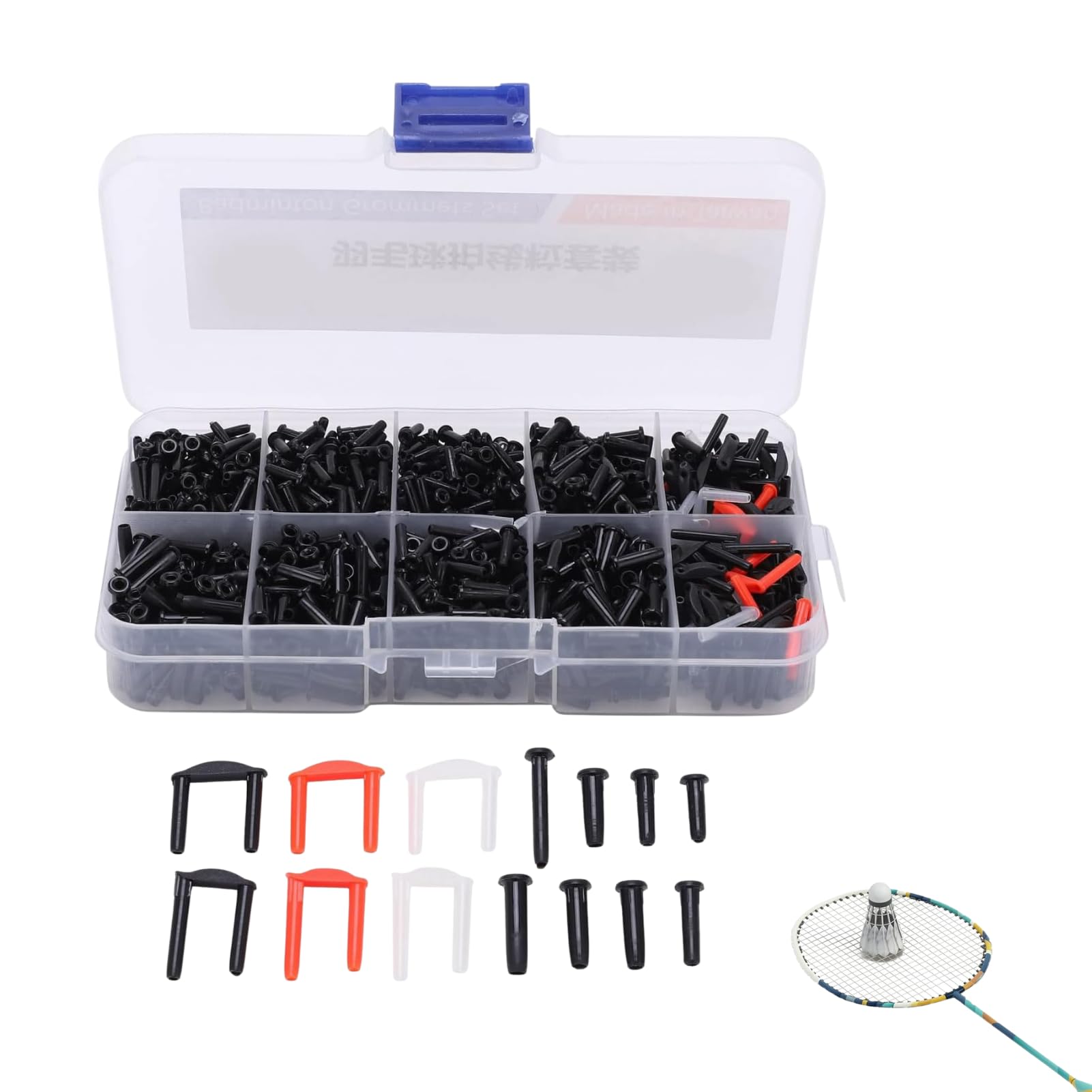 Set di Occhielli da Badminton Powerti Nylon Badminton Racchetta Strumenti per Incordare Parti di Riparazione per Racchetta da Badmintons
