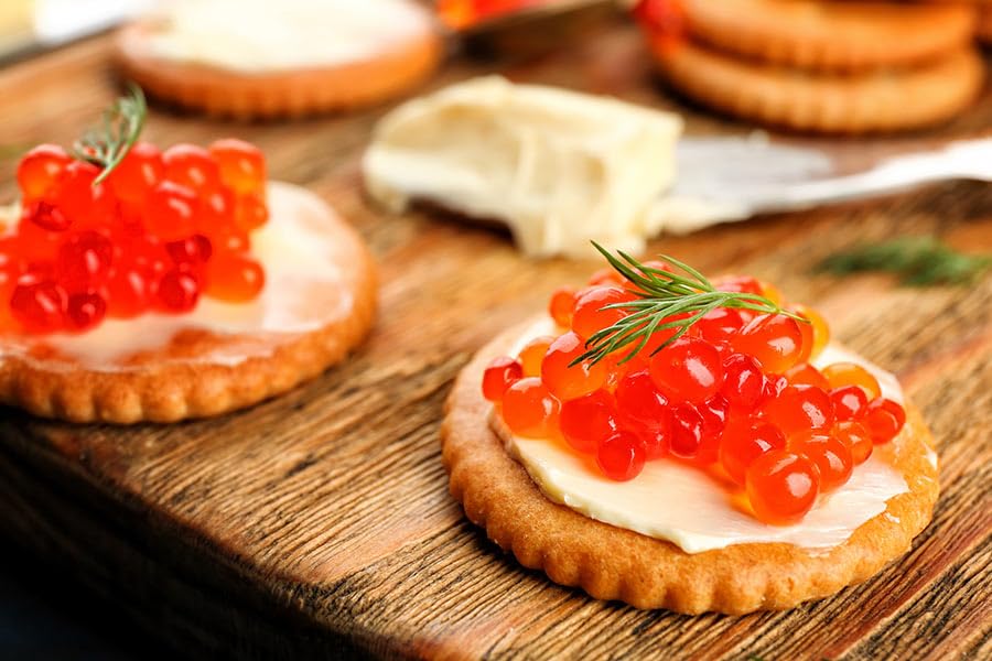 Caviar de pescado blanco dorado ahumado, humo frío natural, huevas de pescado blanco Wild Great Lakes (2 onzas (1.98 oz))