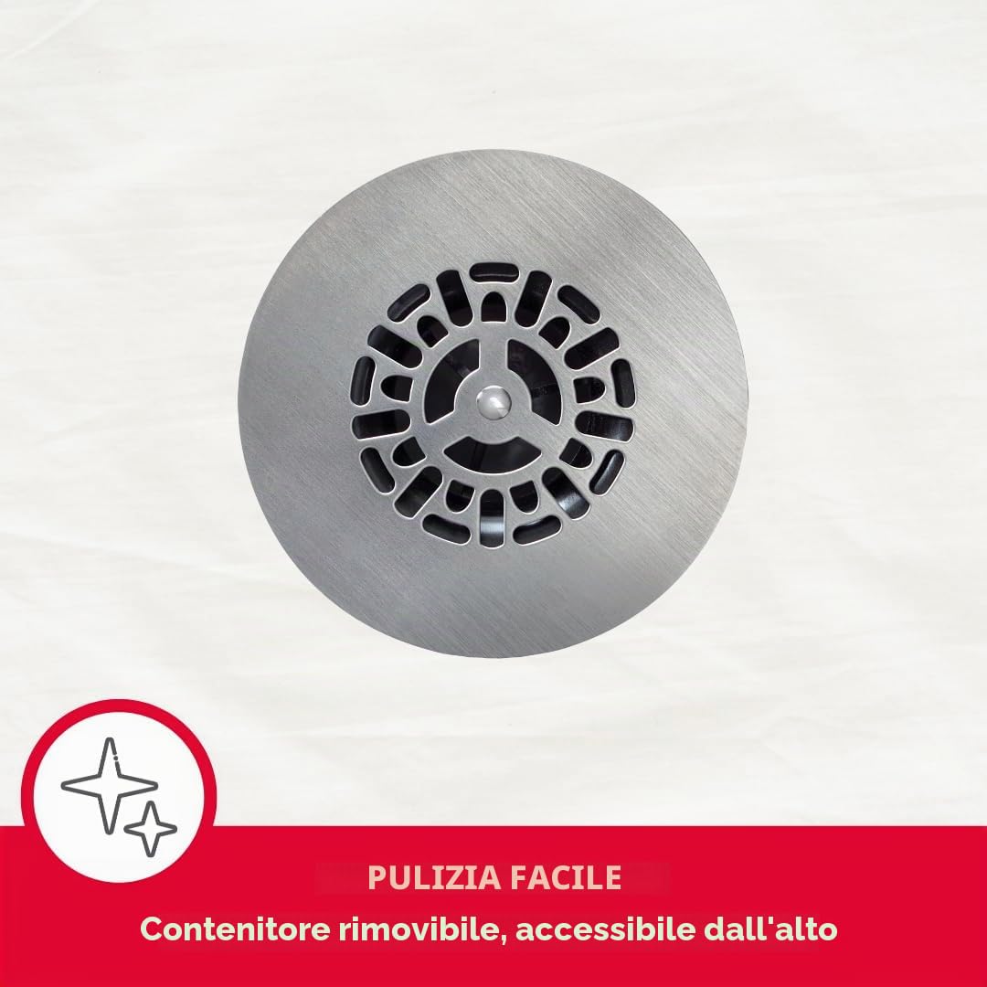 Wirquin 30723747 - Piletta per doccia Tourbillon Ø90 cromata con griglia piatta in acciaio inox e uscita verticale
